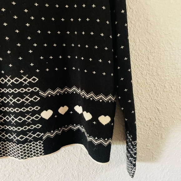 Tribal Jeans Black & Cream Hearts and Dots Turtleneck Sweater - Picture 9 of 10